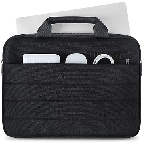 DOMISO 15.6 inch Laptop Sleeve Waterproof Carrying Handbag Laptop Briefcase Compatible with MacBook Air/MacBook Pro/Dell Precision/MateBook/HP ZBook/15 Surface Laptop/Lenovo,Black — view 4