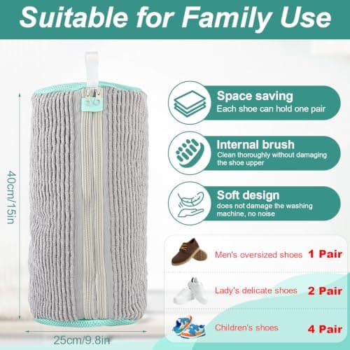 2-in-1 Shoe Washing Bag for Washing Machine(Wash 2 Shoes in 1 Bag) — view 2