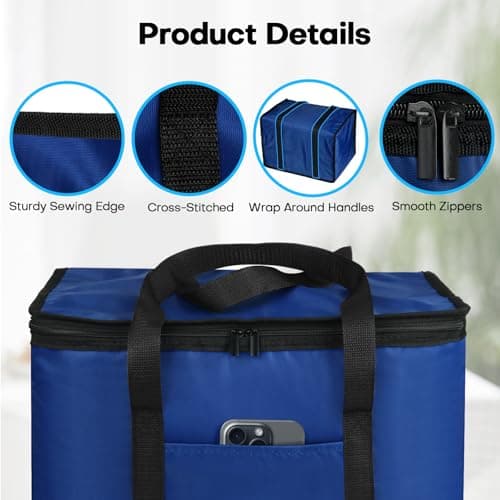 Cool Bag Heavy Duty Grocery Shopping Bag 40L Large Insulated Cooler Foldable Reusable Cooling Bags with Smooth Zippers for Picnic, Food Delivery, Camping, BBQ, Shopping, Fishing, Family Auto Travel — view 4