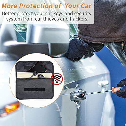 Larger Faraday Pouch[2 Pack], Faraday Bag Cage, RFID Signal Blocking Bag for Phones Privacy Protection and Car Key FOB, Anti-Tracking (Upgraded) — view 3