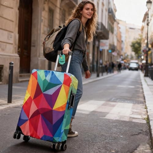 Aovanta Suitcase Cover Protector, 29-32 inch Large Luggage Cover with Suitcase Tag, Elastic Suit Case Covers for Luggage, Travel, Holiday (Pattern 1, 29-32in) — view 2