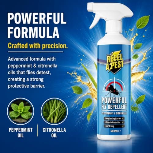 Repel-A-Pest - Fly Repellent Deterrent Spray - Natural Eco-Friendly Pest Control for Indoors and Outdoors - Contains Citronella, Peppermint & Geraniol - 500ml — view 4