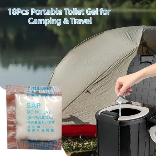 18PCS Portable Toilet for Camping & Travel,Fast-Acting Toilet Gel with Absorbent Crystals & Powder,Emergency Mini T/oilet Solution for Outdoor,Car,Survival Kits and Odour Control,T/oilet Bags — view 3