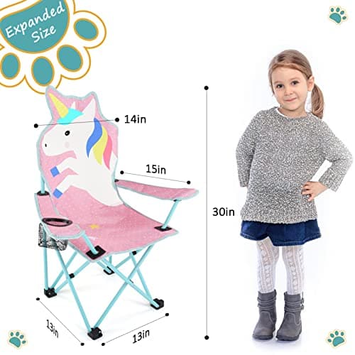 Meng Jiaran Kids Unicorn Folding Camping Chair Oxford Cloth with Cup Holder — view 3