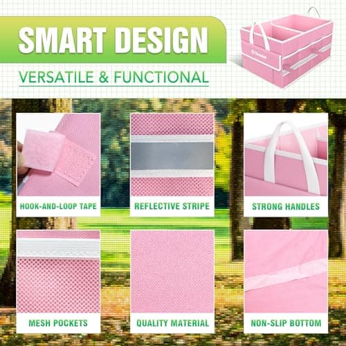 K KNODEL Car Boot Storage Organiser for SUV, Van, Truck (Small, Pink) — view 3