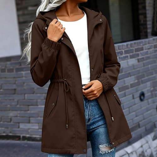 Znwerma women's rain jacket Waterproof Jacket Women Ladies Lightweight Jackets with Hood 2026 Windbreaker Rain Coat with Pockets Casual Long Sleeve Full Zip Raincoat Breathable Hiking Walking Coat — view 2