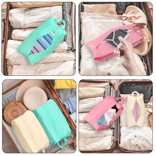 LLMSIX 3pcs Travel Underwear Organizer Bag, Underwear Travel Bag with Handle, Bra & Sock Organizer Bags for Women Men Socks Lingerie and Small Clothes — view 6