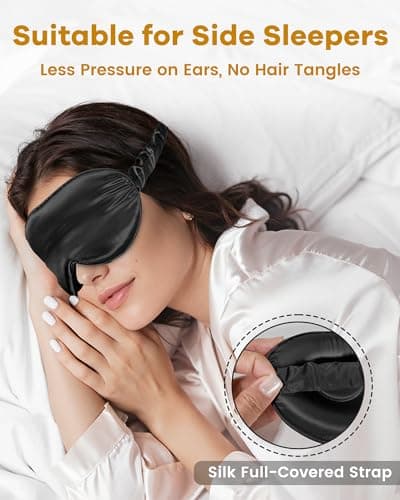 BeeVines 22 Momme Silk Sleep Mask, 3D Contoured Eye Mask for Lash Extension — view 6