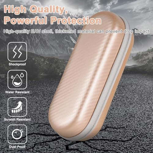 LOPHE Electric Toothbrush Travel Case, Dustproof Toothbrush Storage Holder, Portable Toothbrush Protective Cover Bag, Electric Toothbrush Case Container for Business Camping Travel (Gold) — view 4