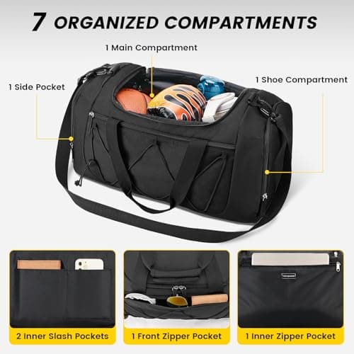 Vorspack 21 Inches Gym Bag for Men, Duffel Bag with Shoe Compartment — view 3