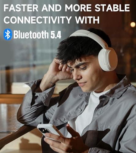 Edifier W800BT Pro Hybrid Active Noise Cancelling Headphones, Ivory — view 5
