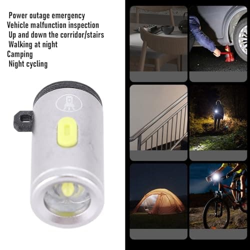 ASHATA 2Pcs USB C LED Flashlight for Outdoor Camping (Silver) — view 2