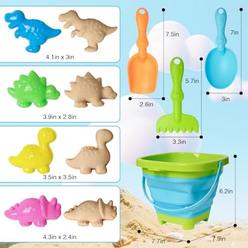 Collapsible Kids Beach Toys Set,Foldable Kids Bucket and Spade Set — view 2