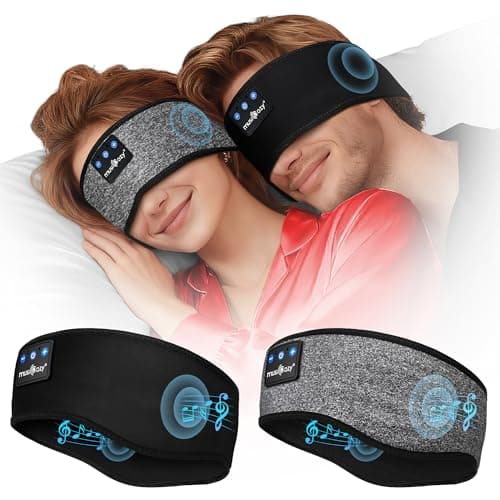 MUSICOZY 2-Pack Breathable Cooling Sleep Headphones for Side Sleepers