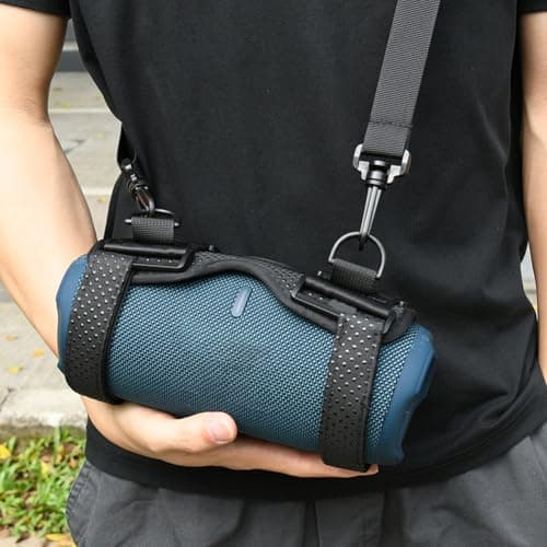 HTU Portable Speaker Strap Holder Carrier Adjustable Shoulder Strap for Camping Travel Outdoor Speaker Mount Holder Sling Strap Protective Cover for JBL Flip 3/4/5 for JBL Charge 3/4/5 for U — view 2