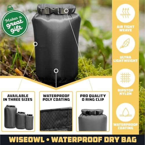 Ceciliec 3 Pack Waterproof Dry Bag, 5L/10L/20L Waterproof Bags for Outdoor Activities and Water Sports, Camping, Boating, Kayaking, Fishing, Lightweight & Airtight — view 3