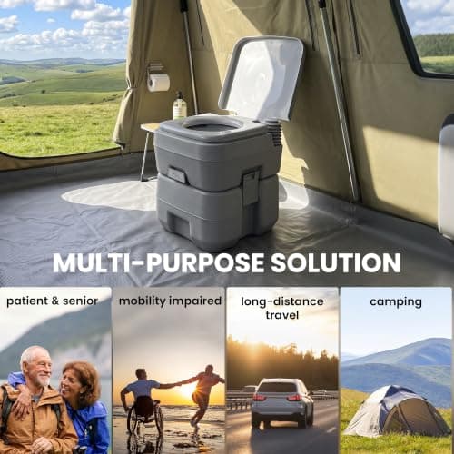 Outsunny Portable Camping Toilet 20L Flushable with 2 Detachable Tanks — view 6