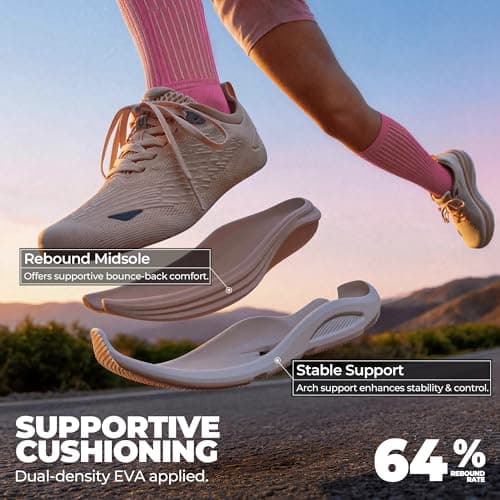ALLSWIFIT Women's Walking Shoes Running Tennis Sneakers,Coral Pink,6 — view 4