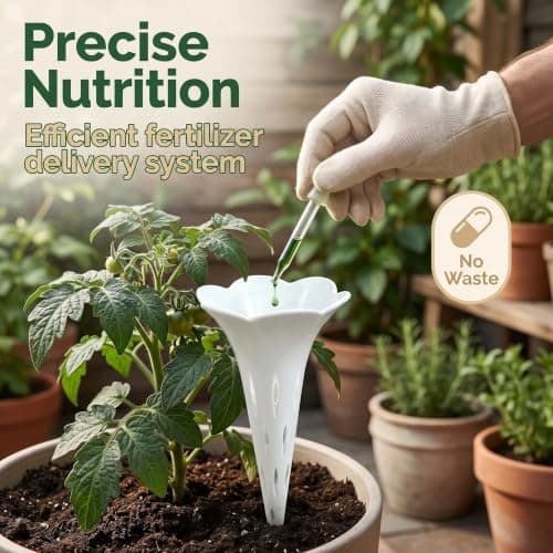 SINJAETRQ Plant Watering Spikes (10 Pack) Plastic Self Watering Plant Spikes, Deep Root Hydration Plant Watering Devices for Indoor & Outdoor Potted Plants, Prevent Root Rot & Soil Compaction — view 5