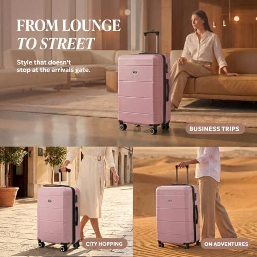LUGG 28 Inch Jetset Suitcase Hard Shell Case 4 Wheel Travel bag Lightweight ABS Material with TSA Lock Approved for Travel with easyJet, British Airways, RyanAir, Virgin Atlantic, Emirates(75x49x29cm) — view 4