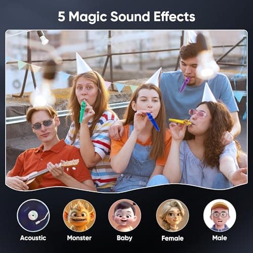 Karaoke Machine 2 Microphones for Adults Kids, Portable Bluetooth Karaoke Speaker for Adults & Kids, Party PA Stage with Disco Lights for Gatherings, Gifts for Family — view 6