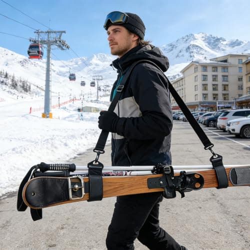 Ski Straps for Carrying Portable Adjustable Anti-Slip Holder — view 2
