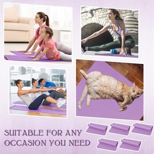 LEIFIDE 10 Pack Yoga Mat Bulk 68'' x 24'' x 4mm Thick Yoga Mat, Purple — view 6