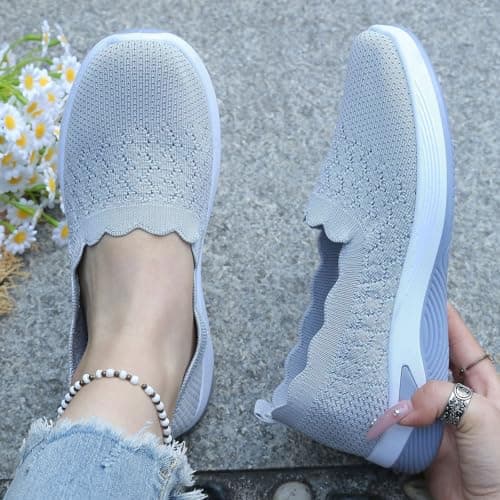 Womens Slip On Trainers Comfortable Walking Shoes Casual Sneakers — view 3