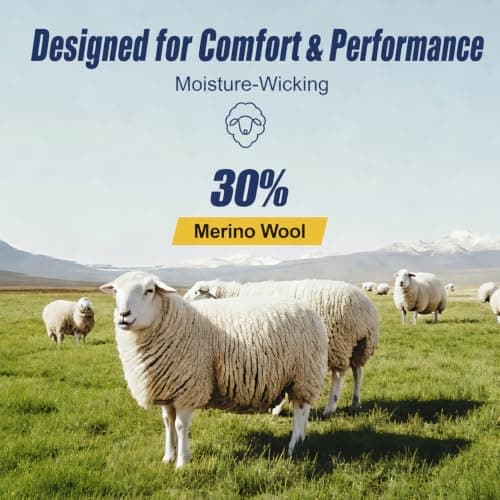 Niofind Merino Wool Hiking Socks, Walking Socks for Men and Women, 6 Pairs — view 3