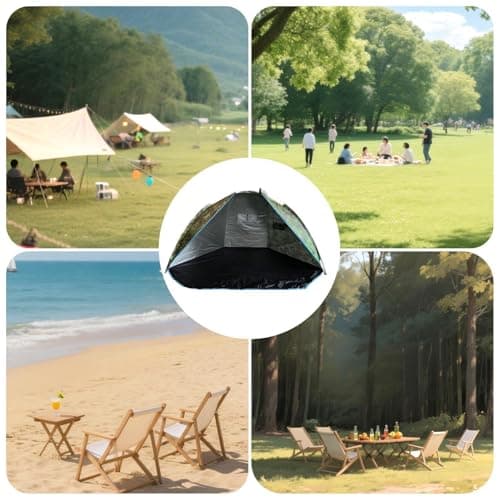 With Sun Shade with Pegs, Portable, Instant Set Up and Windproof — view 4