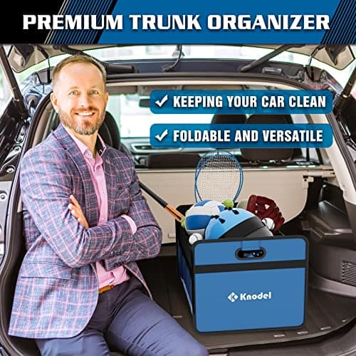 K KNODEL Car Boot Organiser, Foldable Car Boot Storage (Medium, Blue) — view 5