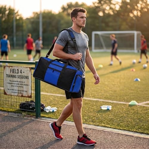 Travel Duffle Storage Holdall Bag Lightweight Gym & Sports Bag (Blue) — view 2