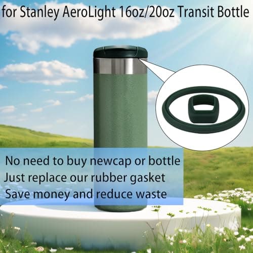 (7 Pack) ubber Seal Replacement for Stanley AeroLight Transit Bottle,Seal Gasket for Stanley AeroLight 16oz/20oz Transit Bottle Leak Proof Insulated Travel Tumbler (7, Black/Gray/Green) — view 4