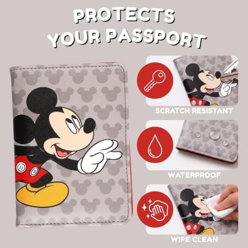 Disney Kids Mickey Travel Accessories Passport Holder Cover Organiser for Airport, Holiday, Travel — view 5
