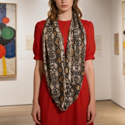 Scarf for Women Stylish Snake Print Neck Wrap — view 3