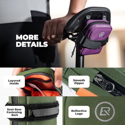 ROCKBROS Bike Saddle Bag, 43g Ultralight, Mini Size, 0.35L — view 4