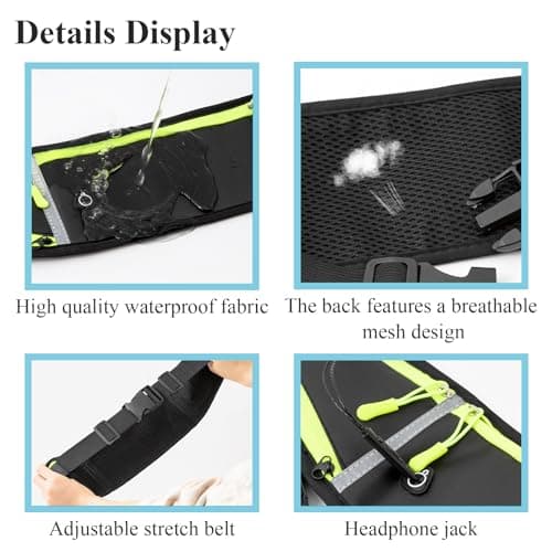 ZYHUI Running Belt Reflective Waist Bags Large Capacity Belt Bag with Zipper Jogger Pouch Hold Phone Bottle (Blue) — view 4