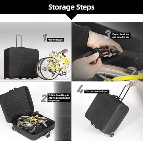 Ejoyous Folding Bike Travel Case, EVA Hard Shell, Lightweight Storage Box, Easy Packing, Ideal for Folding bicycl and Travel (E2521) — view 6