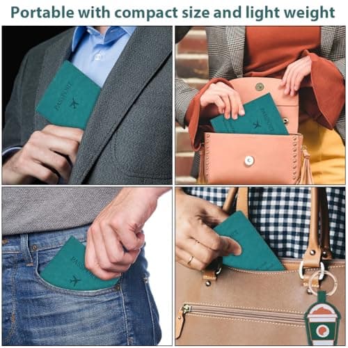 OFFCUP Passport Holder Cover, PU Leather RFID Blocking Passport Cover — view 6