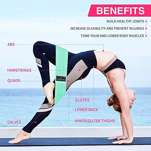 Resistance Bands [Set of 3], Fabric Resistance Hip Bands Set,Hips & Glutes — view 4