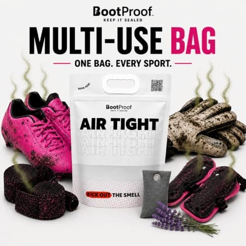 BootProof Smell Proof Air Tight Boot Bag with Lavender Reusable Deodoriser Odour Eliminating Storage for Football Boots, Rugby Boots, Gym and Sports Gear – Leakproof, Durable (Lavender & Peppermint) — view 3
