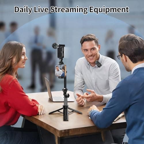 yAyusi Vlogging Kit for iPhone/Android, 30.71" Selfie Stick Tripod with Light, Microphone ＆ Storage Boxes, Studio Creator Video Maker Kit for Interviews, Vlogs, TikTok,YouTube Video Recording — view 4