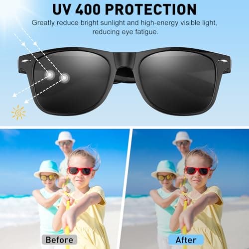 Bouiexye 12 Pack Neon Sunglasses Kids Boys and Girls Glasses Kids Party Supplies Favors Bulk for Beach Pool (12 Color) — view 3