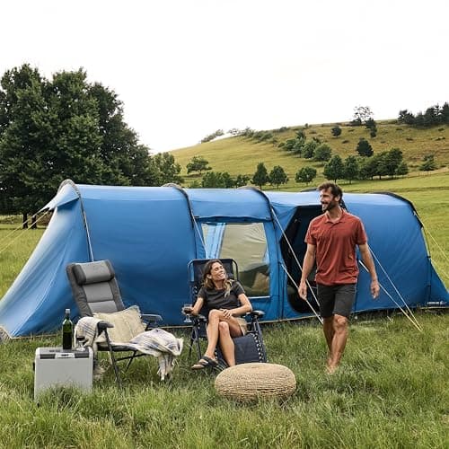 Hi-Gear Zenobia Eclipse 6 Man Tent with Darkened Bedrooms, Spacious Living Area & Sewn In Groundsheet, 6 People, Easy to Pitch, Tunnel Design, Ideal for Family Camping, Festivals, 4000mm HH — view 4