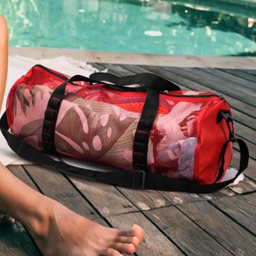Mesh Dive Bag, Large Mesh Duffle Bag for Dive or Snorkel Equipment, Mesh Gym Bag Mesh Duffle Bag Snorkel Bag, Diving Snorkel Gear Bags, Perfect for Travel Swim Gym — view 5
