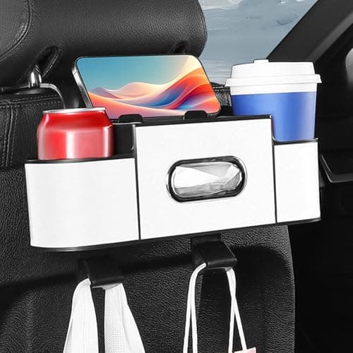 Leftwei 4 in 1 Back Seat Car Organizer for Family Travel (Beige) — view 2