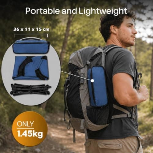 Indigo Blue Folding Camping Chair - Lightweight Canvas Packaway Seat — view 3