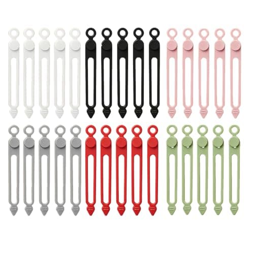 Reusable Cord Organiser, 30 Pcs Cable Ties, 11×1.2×1cm(6 Colours)