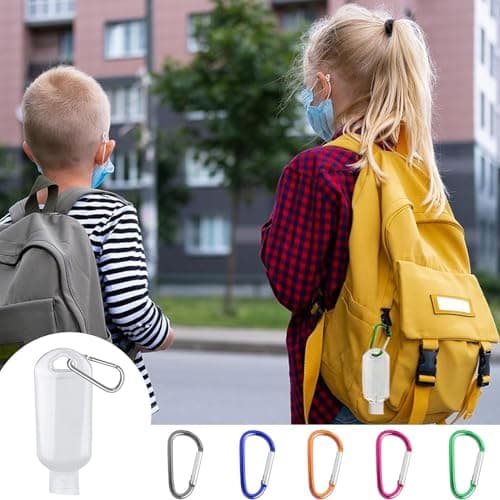 5 Pcs 50ml Refillable Travel Bottles, Hand Sanitiser with Clip, Leakproof — view 6