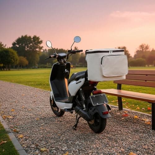 Aymzbd Motorcycle Tail Bag, Waterproof, Backrest Bag for Electric Motorcycles, Luggage Storage for, White — view 5